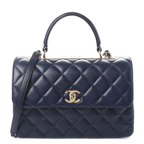 chanel medium navy blue bag|chanel lambskin shoulder bag.